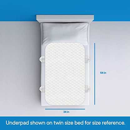 RMS Ultra Soft 4-Layer Washable and Reusable Incontinence Bed Pad - Waterproof Bed Pads with 4 Convenient Handles to Assist in Home Health Care, 34X54 Inch - size: 34 x 54 Inch with handle