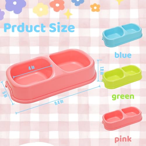 12 Pieces Plastic Double Cat Bowls, Dog Food Water Bowl Set, Puppy Feeding Dish Pet Feeder Bowls Bulk for Kennel Cattery Small Medium Size Pet Supplies, Dishwasher Safe