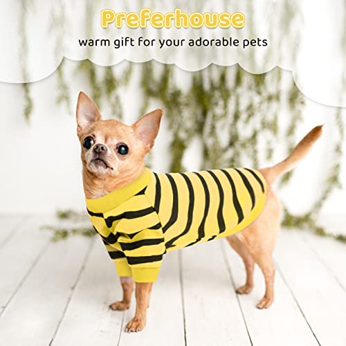 Pet Dog Striped T-Shirt Dogs Cats Cotton Vest Spring Summer Pet Apparel Tee Shirt Suitable for Small and Medium Large Pets French Bulldog Bichon - color: Yellow, size: X-Small