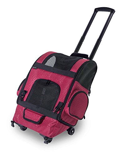 Gen7Pets Dog Carrier - Large Red Roller Bag Pet Carrier - color: Red, size: 18.5"L x 11.5"W x 19.0"H