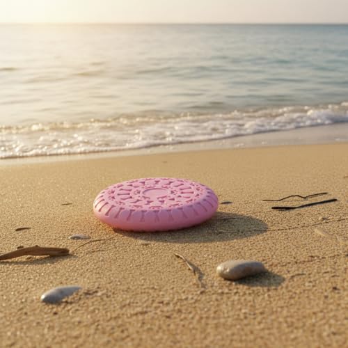 Compatible with Interactive Fetch Play, Soft TPR Rubber Dog Flying Disc, Flexible 8.7 Inch Outdoor Toy for Dogs - color: Pink