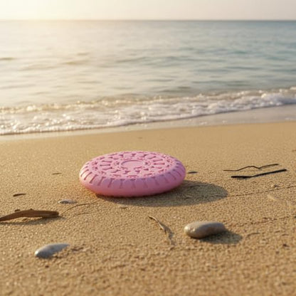 Compatible with Interactive Fetch Play, Soft TPR Rubber Dog Flying Disc, Flexible 8.7 Inch Outdoor Toy for Dogs - color: Pink