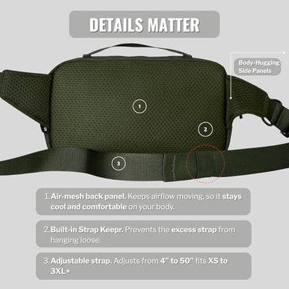 Dog Walking Bag, Treat Pouch & Poop Bag Holder, Crossbody Bag, Olive Green | Crossbody dog walking bag, hands-free. PEVA-lined treat pouch, poop bag holder, leash hook. Water-resistant, 4-50 in. strap - color: Olive Green