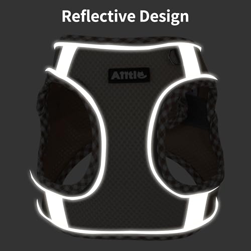 AIITLE Small Dog Harness - Breathable Double-Layer Jacquard No-Choke Vest, Durable Anti-Tear Fabric with Reflective Trim - Perfect for Running, Parties, Daily Walks (Black, XS) - color: Black, size: XS(Chest: 11.5 - 13.5")