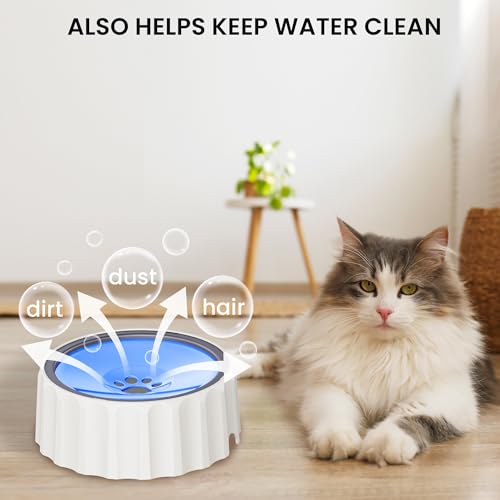 Dog Small Animals Water Bowl No Spill 70oz/2L Large Capacity Dispenser Non Slip No Splash Small Animals Bowl Pet Slow Feeder No Drip Dog Water Bowl on Vehicle for Dogs and Cats - Blue - color: Blue