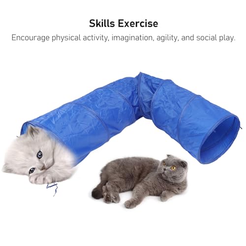 Dog Tunnel, 118in Foldable Cat Dog Training Equipment with Carry Bag, Pet Obstacle Course Training Starter Kit for Outdoor Indoor