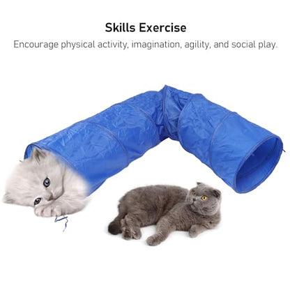 Dog Agility Tunnel – Foldable, Sturdy Oxford Fabric Pet Training Tunnel with Carry Bag for Outdoor Play, Running & Skills Exercise