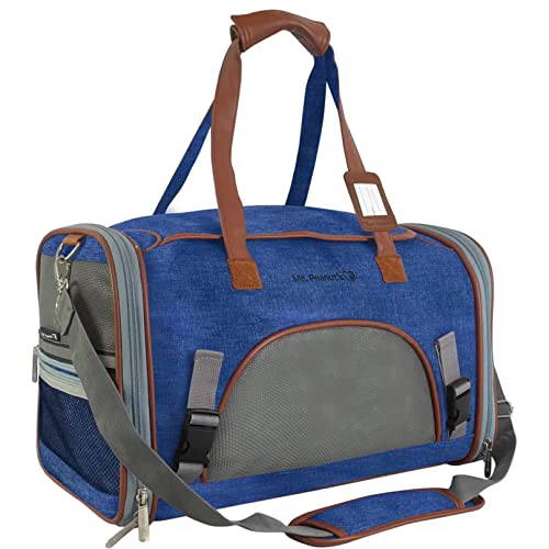 Mr. Peanut's Gold Series Standard Size Airline Compliant Expandable Pet Carrier V3.0 (Deja Blue) - color: Deja Blue