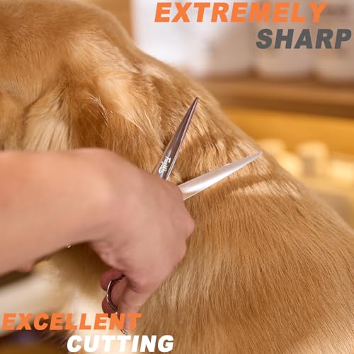 High-end Professional Dog Grooming Scissors Pet Grooming Shears 7 Inches Extremely Very Sharp Made Of Stainless Steel Alloy By Hand For Dog Cat Groomer - size: 7inch, style: Shears