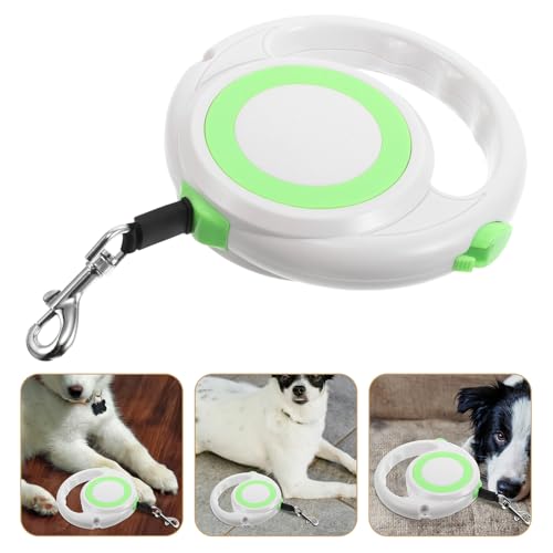 VICASKY Retractable Dog Leash Adjustable Length with Automatic Ring Design, Heavy Duty Pet Telescopic Traction Rope for Small to Large Dogs, Comfortable Walking and Running Leash in Green