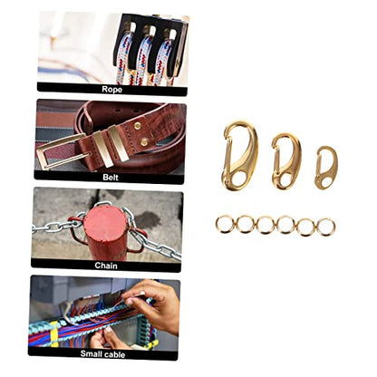 Kisangel 3Pcs Stainless Steel Dog Harness Clip with Rings Durable Pet Id Tag Holders for Cats and Dogs Lightweight and Sturdy Quick Clip Split Load Hooks for Secure