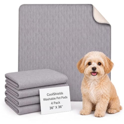 Washable Puppy Dog Pee Pad, 36"X36" 4pcs Reusable Puppy Pads, Waterproof Whelping Training Mat for Playpen Crate, Floor, Bed,Sofa and Trunk - size: 4 Pc 36x36 Inch