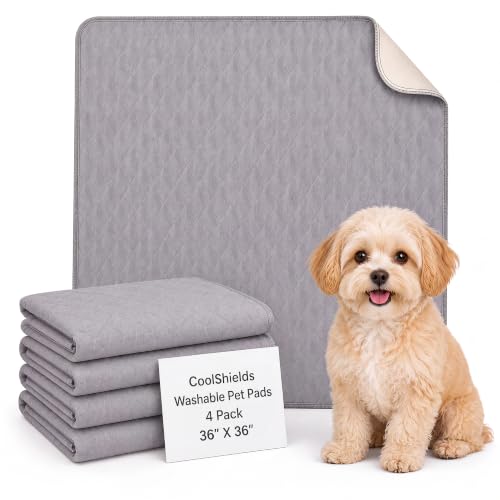 Washable Puppy Dog Pee Pad, 36"X36" 4pcs Reusable Puppy Pads, Waterproof Whelping Training Mat for Playpen Crate, Floor, Bed,Sofa and Trunk - size: 4 Pc 36x36 Inch