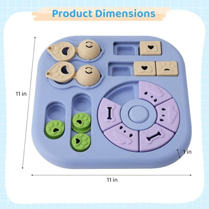 Dog Puzzle Toy, 4 in 1 Interactive Slow Feeder with Treat Dispensing Pet Enrichment Board, Mental Stimulation Food Puzzle, Non Slip Design