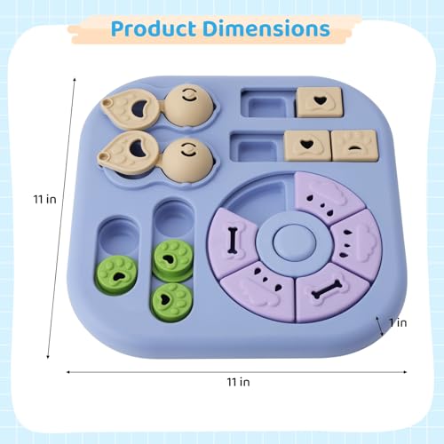 Dog Puzzle Toy, Interactive Slow Feeder for Mental Stimulation, 4-in-1 Treat Dispensing Pet Enrichment Feeder, Non-Slip Food Puzzle