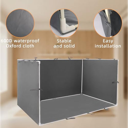 Dog Pee Pad Holder with High Walls - 35"x29"x17.3" No-Splash Indoor Dog Potty Box, Foldable Potty Training Toilet for Large Small Medium Dogs Puppy Potty (Dark Gray)