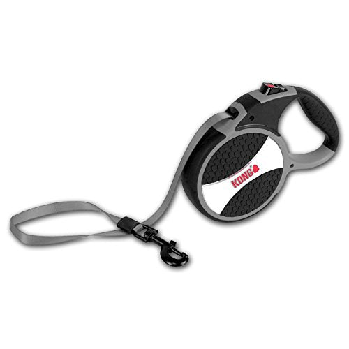 Alcott Kong Explore Retractable Dog Leash, Large, Grey, 24' Long - color: Grey, size: Large 24'