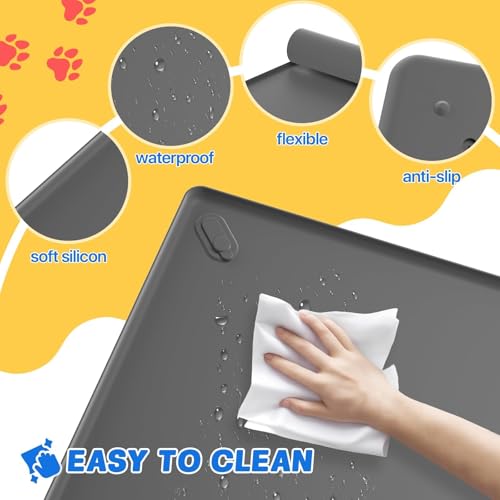 41PCS Puppy Pee Pad Holder Set for Dog, Non-Slip Silicone Dog Puppy Pad Holder for 24.4" x 24.4" Training Pads, High Edge Pee Pad Tray with 4 Magnetic Holder Clamps and 40pcs Puppy Potty Pad - size: 24.4" x 24.4"