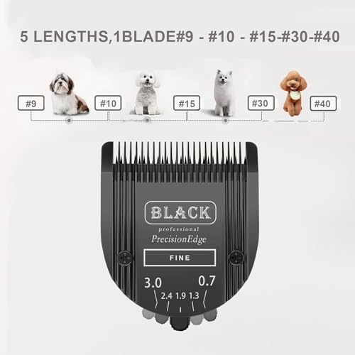 Adjustable 5 in 1 Blades Compatible with WAHL Arco,Bravura .Chromado，Creativa，Figura Dog Clippers for Dogs Grooming(Black/3PC) - color: Black