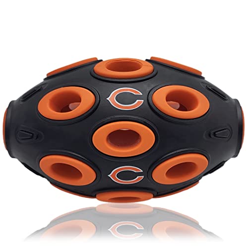 First NFL Chicago Bears Football Treat Dispensing Toy for Dogs and Cats, Interactive Fun, Natural Rubber - color: Chicago Bears