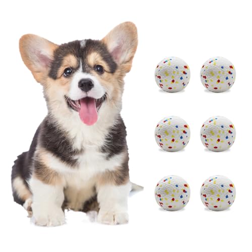 6-Ball 2.2-Inch Dog Ball Replacement Set for Automatic Launchers Ideal for Dog Training and Play, Perfectly Compatible with 2.2-inch Automatic Dog Ball launchers (ETPU Material) - color: White Ball