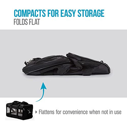 Sherpa Original Deluxe Travel Pet Carrier, Airline Approved & Guaranteed On Board - Black, Medium - size: 17.0"L x 11.0"W x 10.5"H
