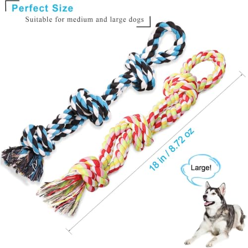 2026 New Dog Rope Toys 2 Nearly Indestructible Pet Toys for Medium to Large Breed, Dental Cleaning Chew Toys, Dogs Tug Toy for Boredom, Teething for Aggressive Chewers