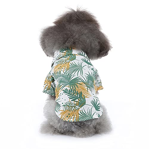 Tangpan Summer Pet Daisy Hawaiian Beach Plaid Print Shirts Clothes for Dog S05 White XL - color: Z White, size: X-Large