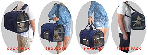 6-in-1 Sturdy Pet Carrier Backpack, Front Pack, Shoulder Bag, Pet Hand Bag, Car Seat Crate, Soft-Sided pet Carrier, Small Animal Travel Carrier, Airline Approved, Size Small for Pets 14-16" Long - size: S: For pets 14-16" Long, 11" High & MAX 16 Lb