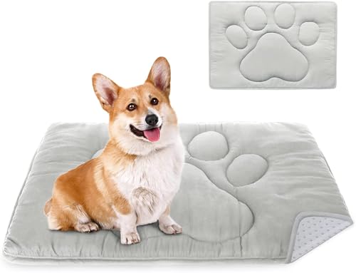 Coldwind Dog Crate Pad(19"x 30"), Washable Crate Mat with Anti-Slip Bottom, Dog Mats for Sleeping, Breathable Kennel Pad,Dark Colored to Hide Stains - color: Grey, size: Medium (19" x 30")