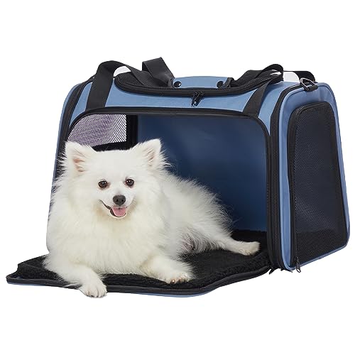 PETSFIT Dog Carrier for Small Dogs, Small Dogs Carrier Bag, Soft-Sided Pet Carrier with a Safety Leash for Pets Up to 25 Lbs (Large, Blue) - color: Blue, size: Large