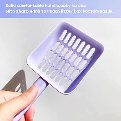 Kitty Litter Scoop, Cat Litter Scooper with Caddy, with Holder to Store cat Pooper Scooper After use, Sturdy ABS Material, Romantic and Cute Purple.… - color: S-Purple