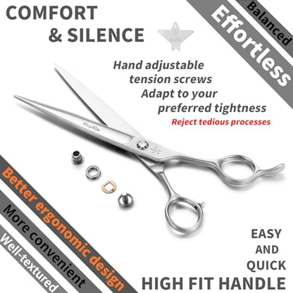 High-end Professional Dog Grooming Scissors Pet Grooming Shears 7.5 Inches Extremely Very Sharp Made Of Stainless Steel Alloy By Hand For Dog Cat Groomer - style: 7.5inch Shears