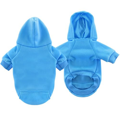 Idepet Pet Dog Hoodies Dog Clothes for Small Dogs Vest Chihuahua Clothes Warm Coat Jacket Autumn Puppy Outfits Cats Dogs Clothing(S,Dark Blue) - color: Dark Blue, size: Small
