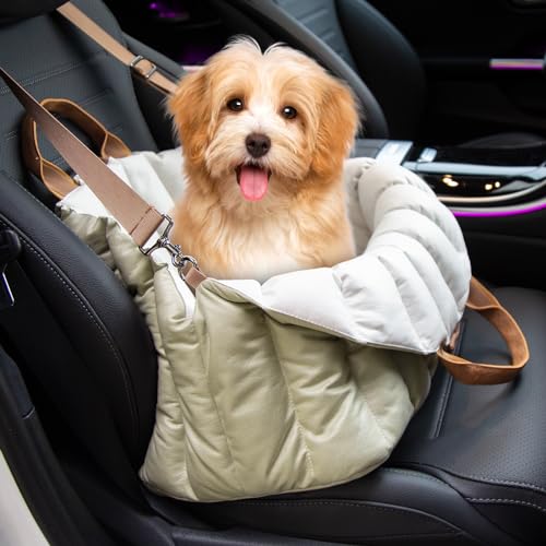ClevaHome Small Dog Car Seat & Travel Carrier & Pet Bed, Non-Slip Booster Seat for Dogs up to 10lbs, Fashionable Pet Carrier Bag for Indoor and Outdoor - style: Polyester