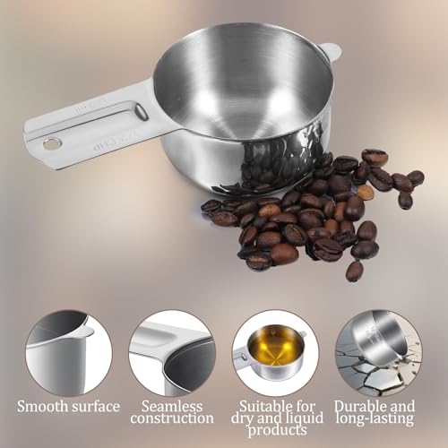 1/2 Cup Single Measuring Cup, Stainless Steel Measure Cups, Engraved Marking Single Measuring Scoop, Metal Measure Cups for Kitchen (120 ml | 4 oz | 120 cc)