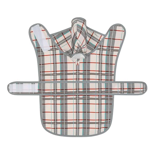 Dog Raincoat, Waterproof Dog Rain Jacket with Hood, Adjustable Rain Coat Poncho with Reflective Strips & Leash Hole for Large Medium Small Dogs Puppies, Lightweight Pet Clothes - color: Khaki Plaid, size: X-Large