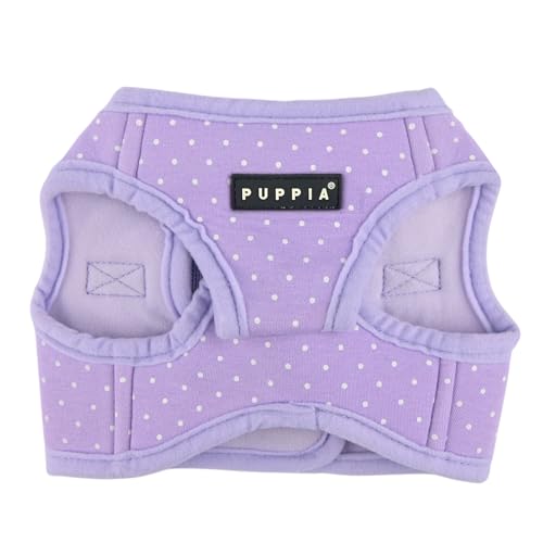 Puppia Dotty Dog Vest Harness B (Step-in) Fashionable Polka Dot Pattern Spring Summer Harness for Small Dogs, Violet, Large - color: Violet, size: Large