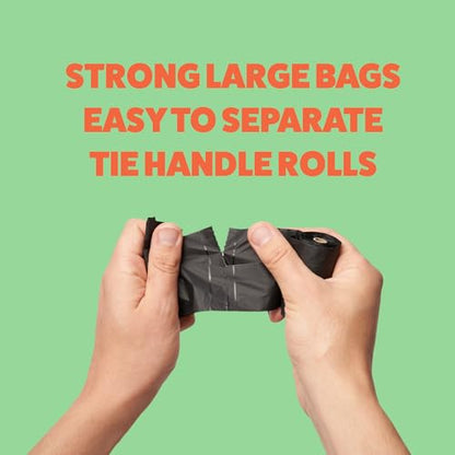 Tuff Pets Certified Compostable Heavy Duty Dog Poop Bag With Handles - 12 Rolls of Pet Waste Bags - Fits in any Dogs Poo Bag Dispenser or Holder - Thick Dog Poop Bags - style: Green - Certified Compostable