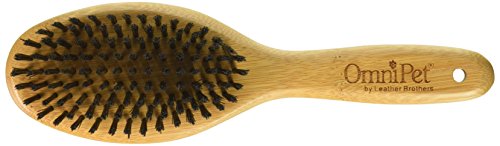 Pro-Finish Bristle Grooming Brush with Carbonized Bamboo Handle, Large, 9" - color: Bristle Brush, size: Large