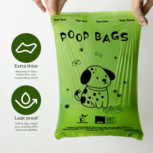 Biodegradable Dog Poop Bags, 240 Bags with Free Dispenser | ASTM D6400 & EN 13432 Compliant BPI Certified Poop Bags for Dogs, Unscented, Large, Earth Friendly Leakproof, Easy to Open - color: Green, size: 240 Count (Pack of 1)