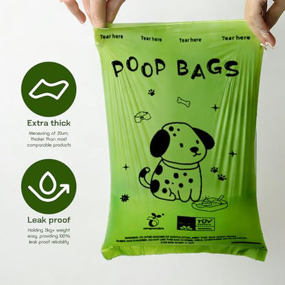 Biodegradable Dog Poop Bags, 240 Bags with Free Dispenser | ASTM D6400 & EN 13432 Compliant BPI Certified Poop Bags for Dogs, Unscented, Large, Earth Friendly Leakproof, Easy to Open - color: Green, size: 240 Count (Pack of 1)