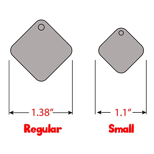 Personalized Dog Tag with 5 Lines of Custom Deep Engraved Durable Stainless Steel Pet ID Name Tag Designer Small Size Diamond - size: Small, style: Diamond