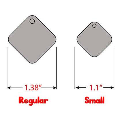 Personalized Dog Tag with 5 Lines of Custom Deep Engraved Durable Stainless Steel Pet ID Name Tag Designer Regular Size Diamond - size: Regular, style: Diamond
