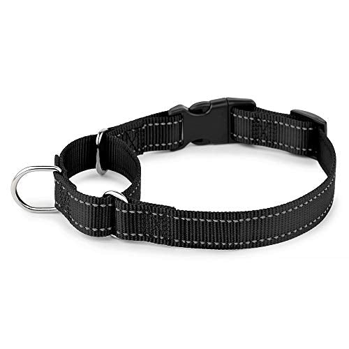 PLUTUS PET Reflective Martingale Collar with Quick Snap Buckle,No Pull Dog Choker Collar for Small Medium Large Dogs,XS,Black - color: Black, size: XS：10"-12"