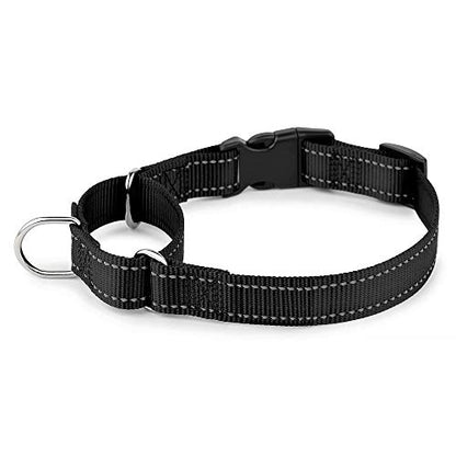 PLUTUS PET Reflective Martingale Collar with Quick Snap Buckle,No Pull Dog Choker Collar for Small Medium Large Dogs,XS,Black - color: Black, size: XS：10"-12"