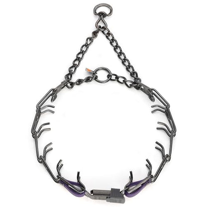 Herm Sprenger Black Stainless Steel Dog Collar with Quick Release ClicLock Buckle and Biothane Insert Training Collar Made in Germany (Violet Purple, 23in x 3.2mm(Neck Size up to19-20in)) - color: Violet Purple, size: 23in x 3.2mm(neck size up to19-20in)