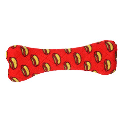 MIGHTY- No Stuff Bone-Red– Squeaky Plastic Core. 2-in-1 Toy. Made Durable & Floats, Strong & Tough. Interactive Play Dog Toy (Tug, Toss & Fetch) - color: Red