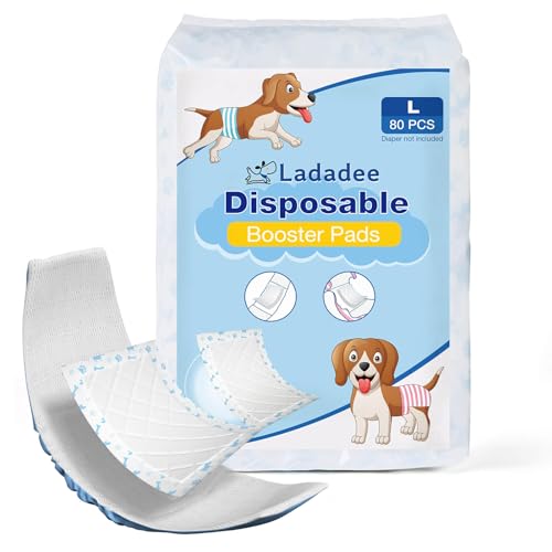 Disposable Dog Diaper Liners Booster Pads for Male and Female Dogs, Doggie Diaper Inserts fit Most Types of Dog Diapers - Pet Belly Bands and Male Wraps-L-80PCS - size: L-80Count