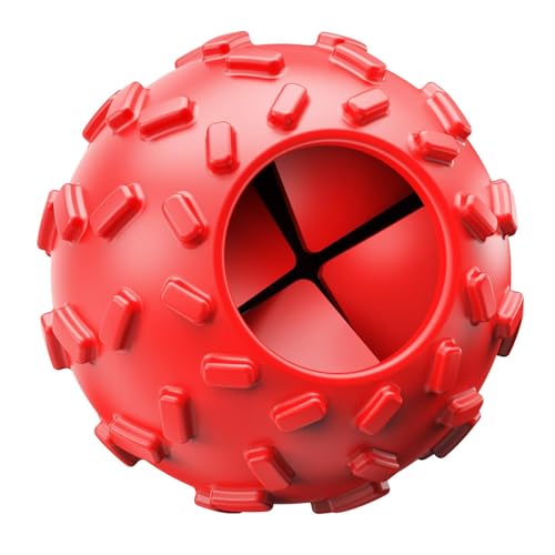 Treat Dispensing Dog Toys - Interactive Cognitive Dog Treat Toy,Puzzle Ball for Puppies & Small Dogs,Promotes Slow Eating, Reduces Stress,Perfect for Fetch,Chewing & Training - color: Freedom Red